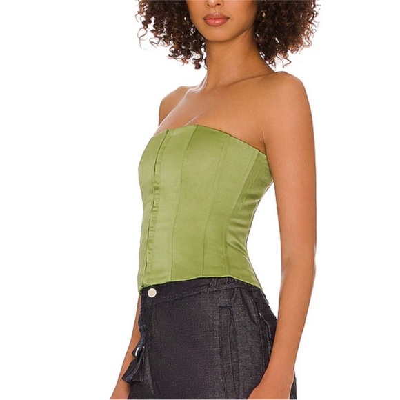 GUIZIO green corset top size M - Picture 2 of 5